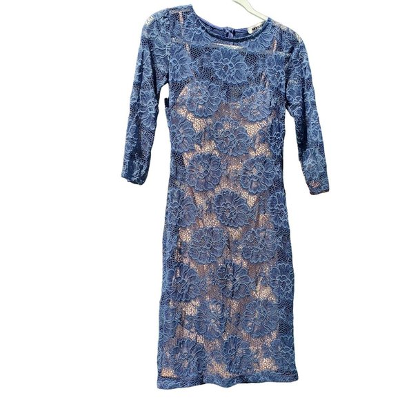 Mystic Navy Lace Mini Bodycon Dress - Picture 2 of 7